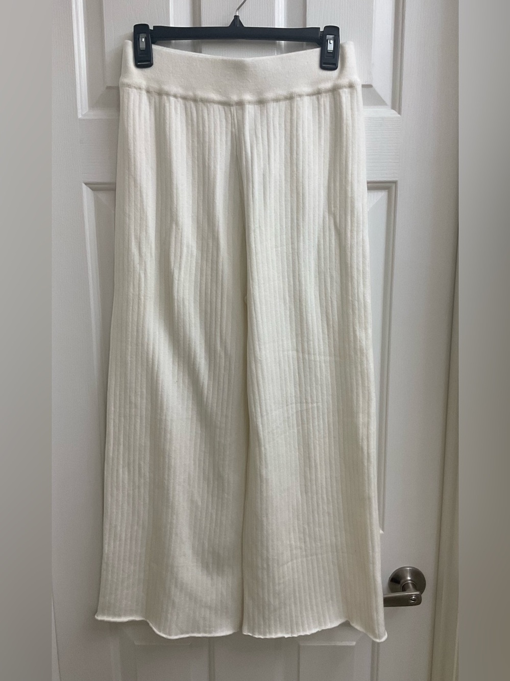 ENGLISH FACTORY Ribbed Wide-Leg Knit Cropped Pants Size M